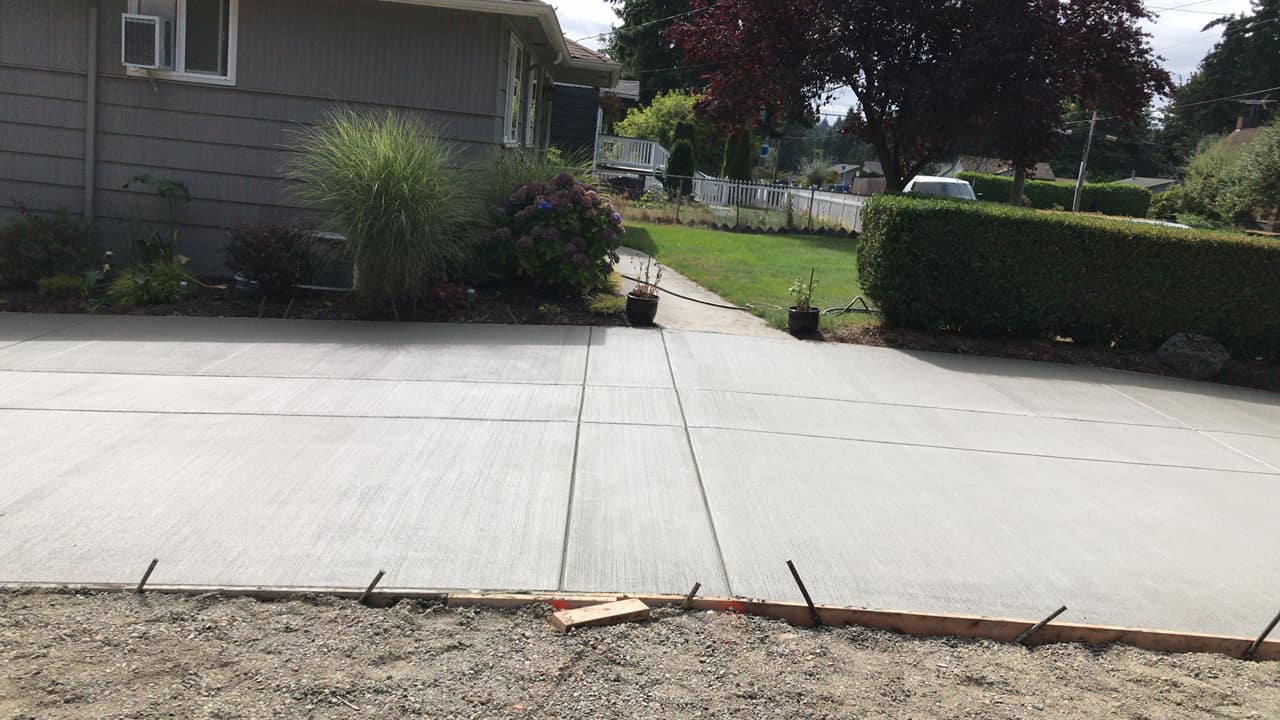 Broom Finish Concrete in Everett